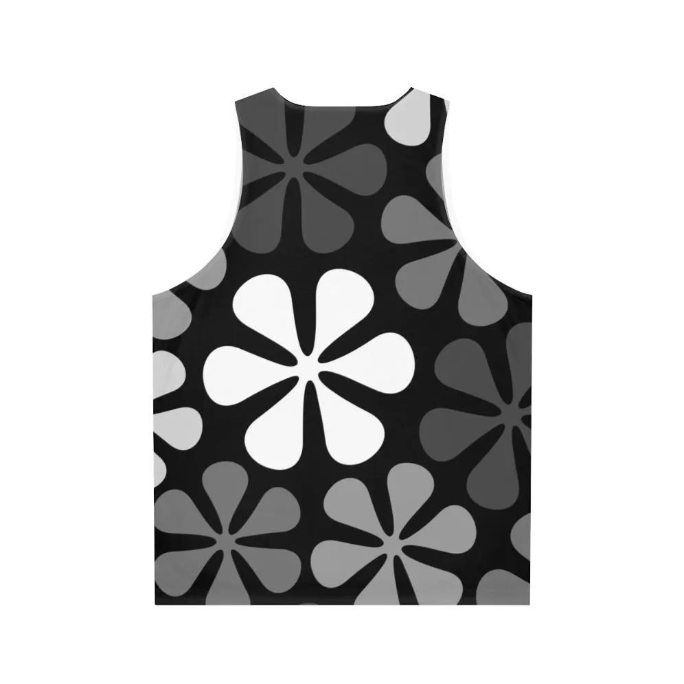 Abstract Floral Monochrome Unisex Tank Top