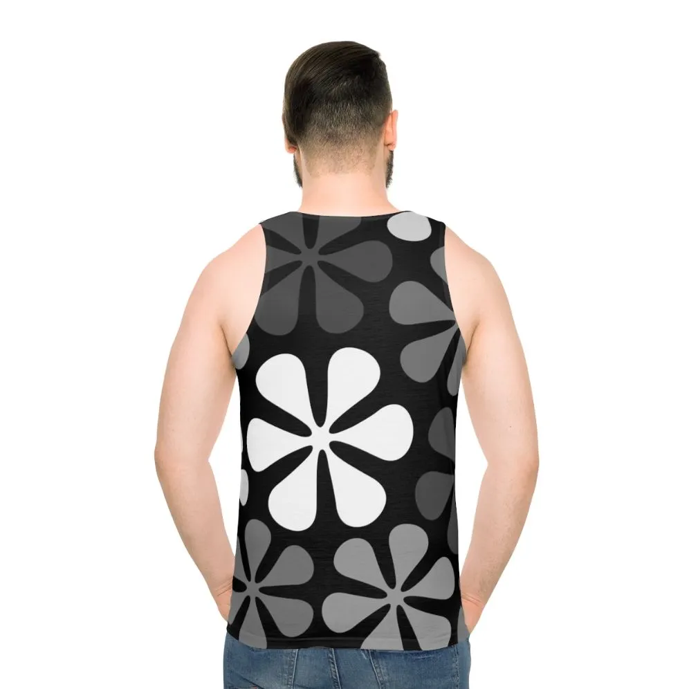 Abstract Floral Monochrome Unisex Tank Top
