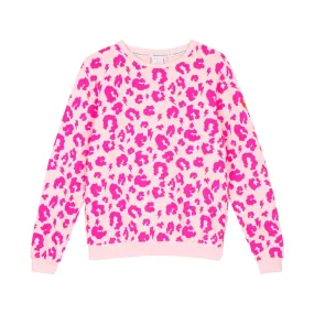Adult Super Soft Sweatshirt - Neon pink leopard and lightning bolt