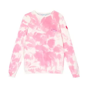 Adult Super Soft Sweatshirt - pink and white tie dye