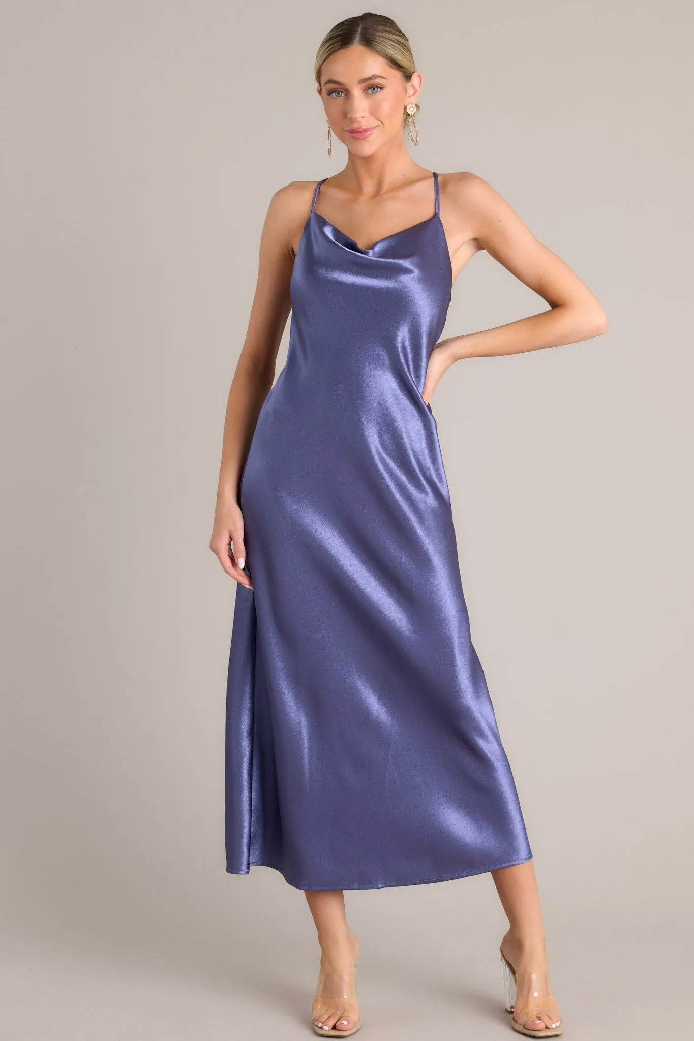 All Yours Dark Lilac Cowl Neck Maxi Dress
