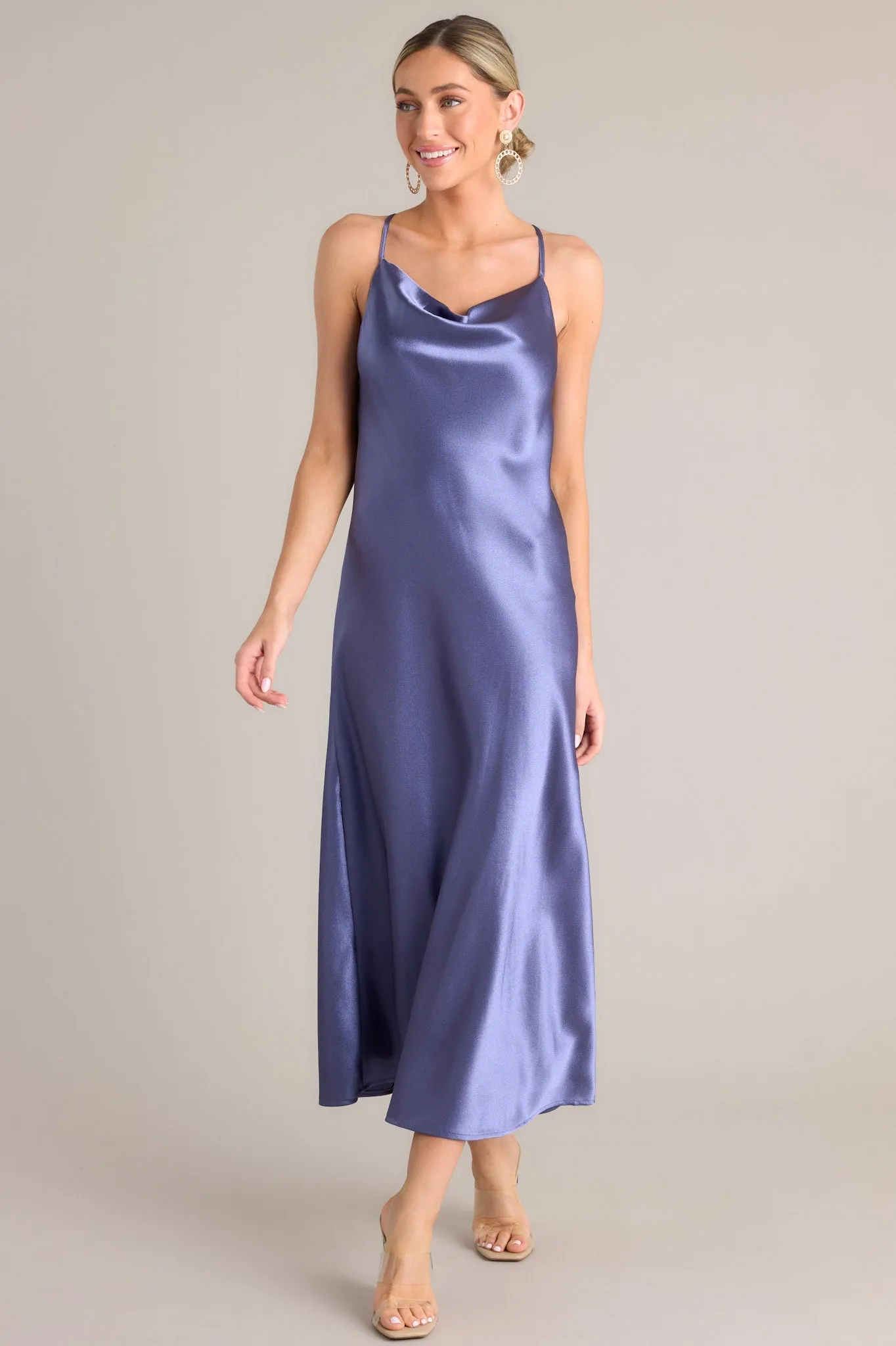 All Yours Dark Lilac Cowl Neck Maxi Dress