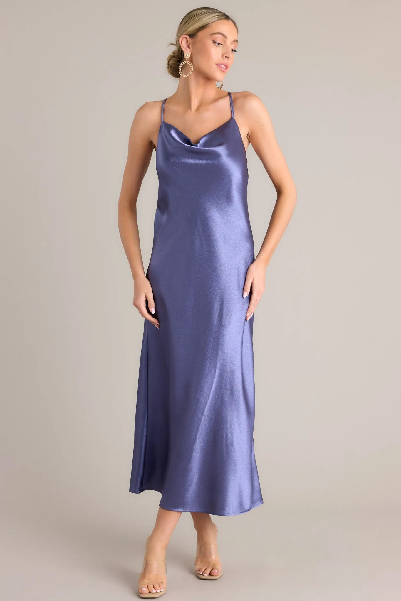 All Yours Dark Lilac Cowl Neck Maxi Dress