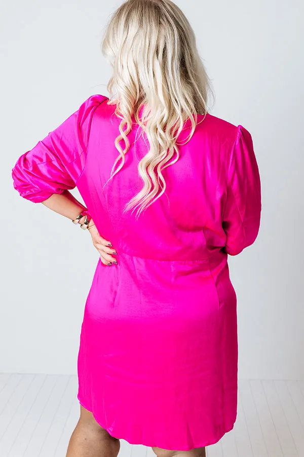 Always Memorable Satin Wrap Dress Curves