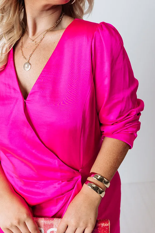 Always Memorable Satin Wrap Dress Curves