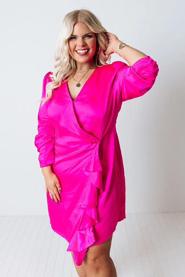 Always Memorable Satin Wrap Dress Curves