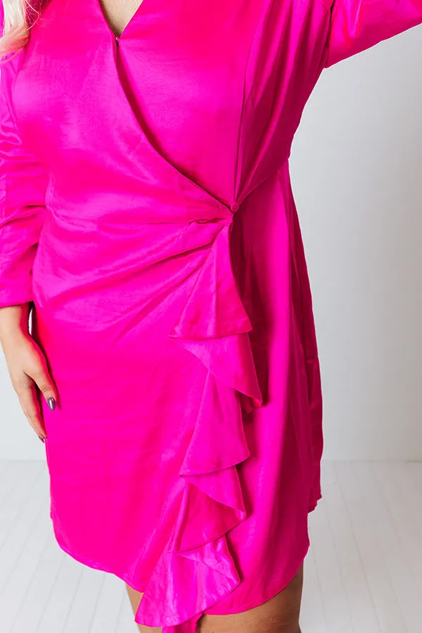 Always Memorable Satin Wrap Dress Curves