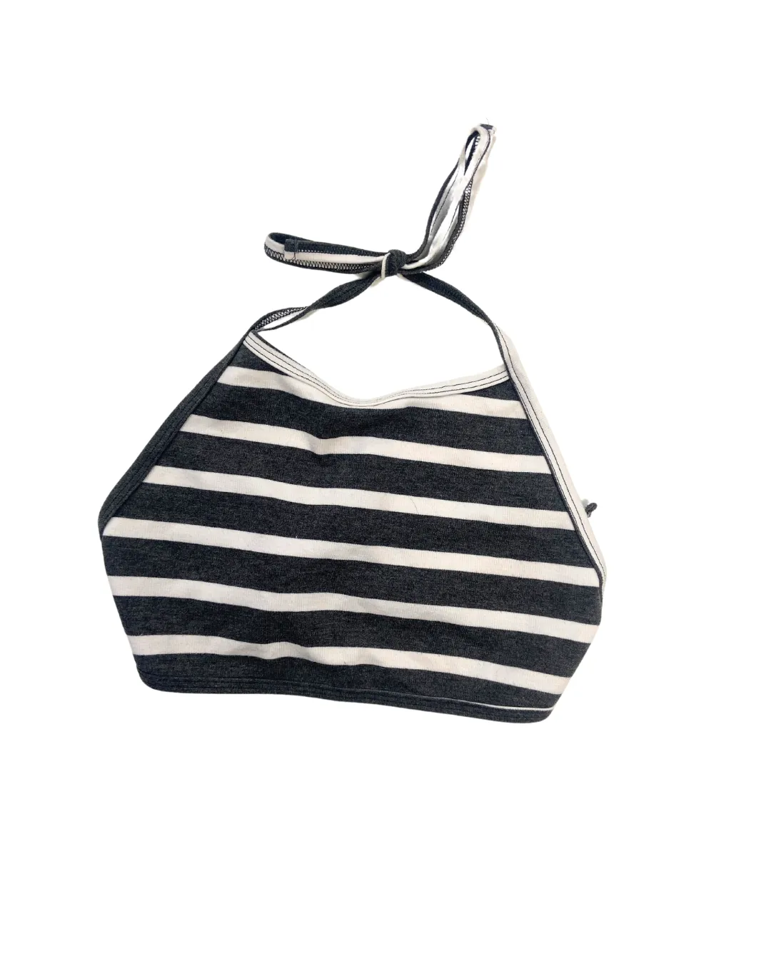 American Apparel Open Back Stripe Crop Top