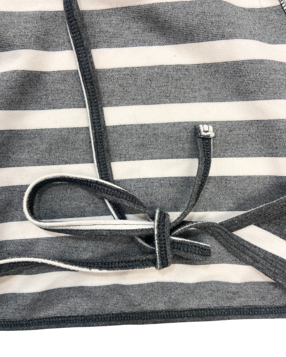 American Apparel Open Back Stripe Crop Top