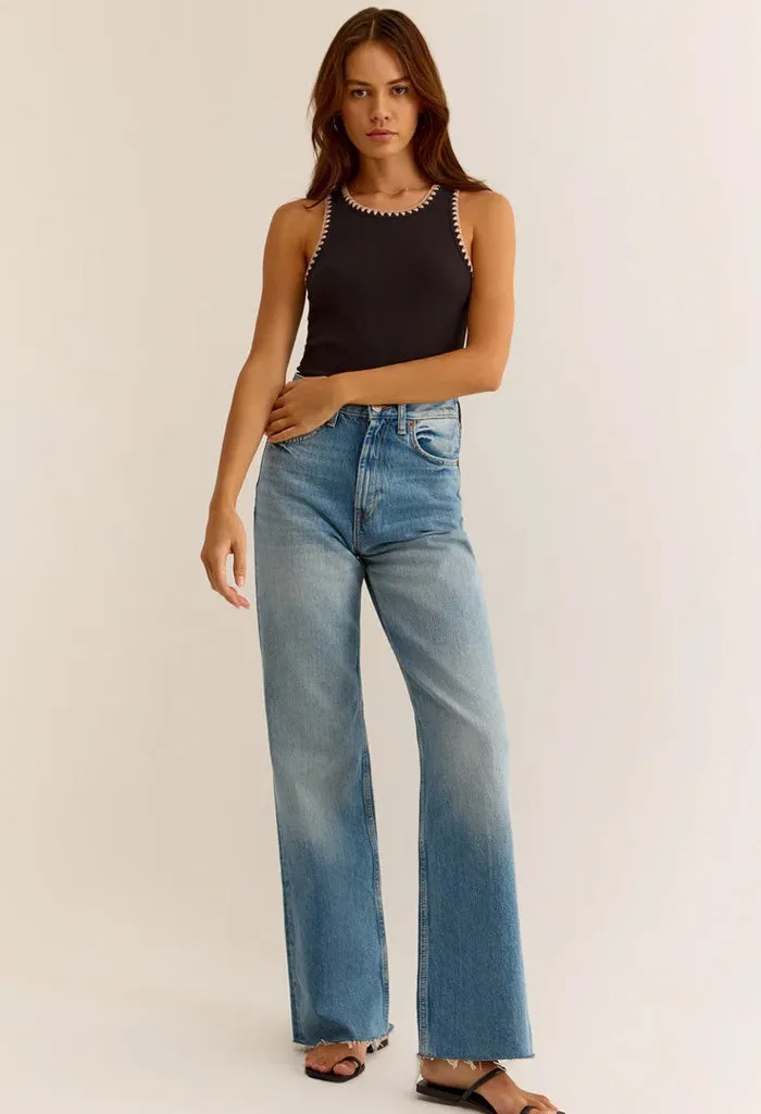 Avril Rib Top-Black