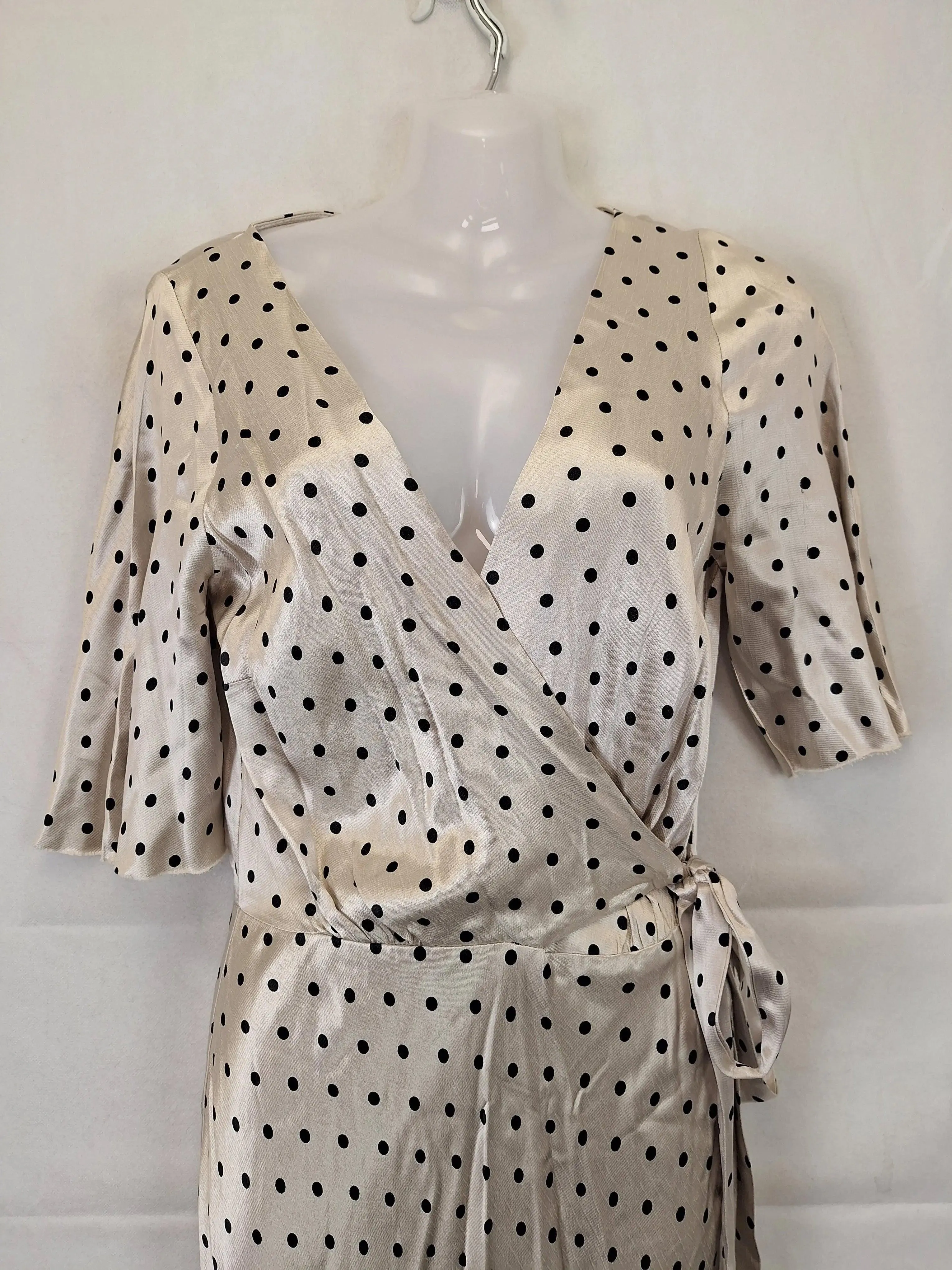 Bec & Bridge Elegant Satin Wrap Mini Dress Size 8