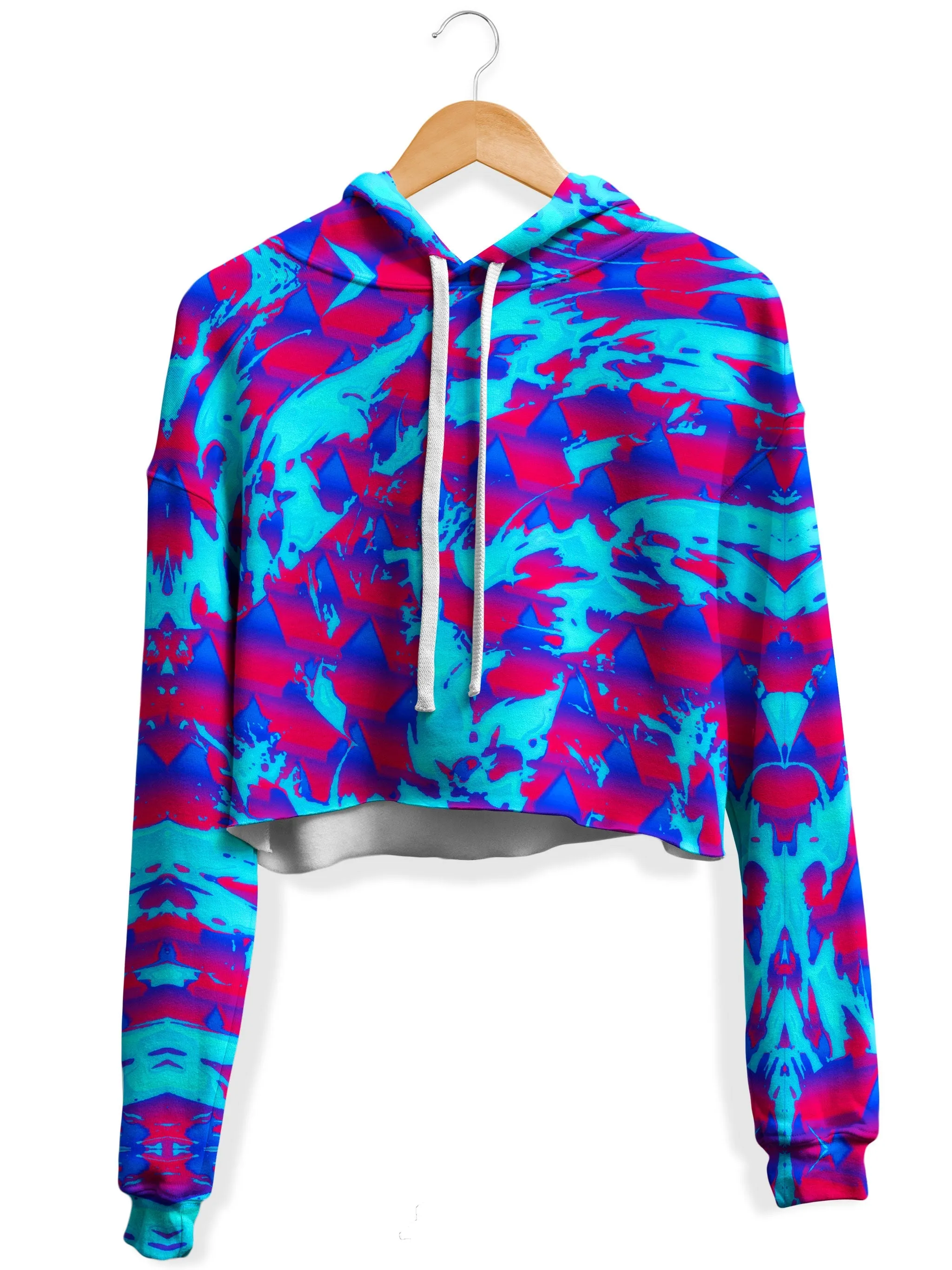 Berry Blast Hypno Splatter Fleece Crop Hoodie
