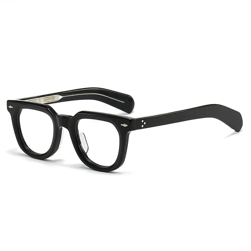 Black Mask Unisex Full Rim Square Acetate Eyeglasses 2447