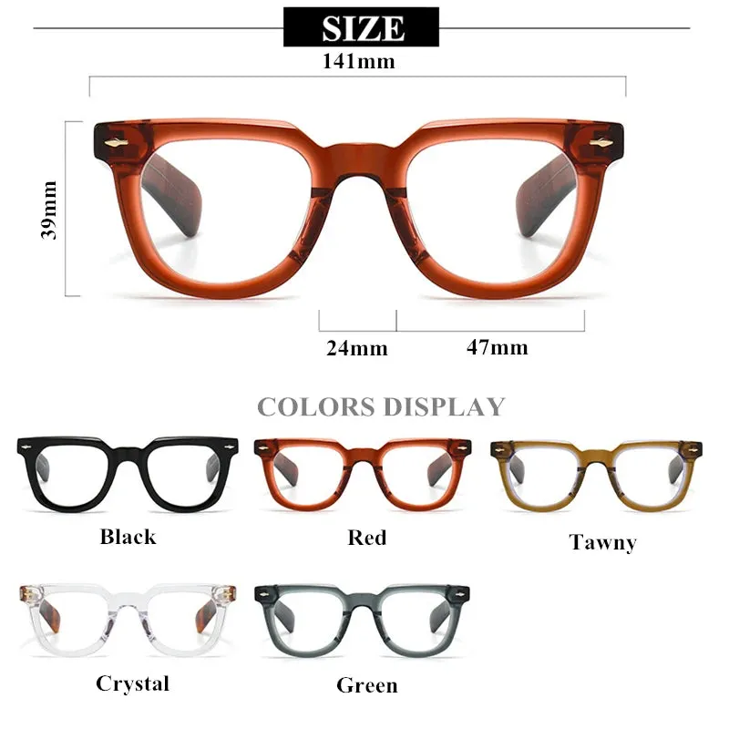 Black Mask Unisex Full Rim Square Acetate Eyeglasses 2447