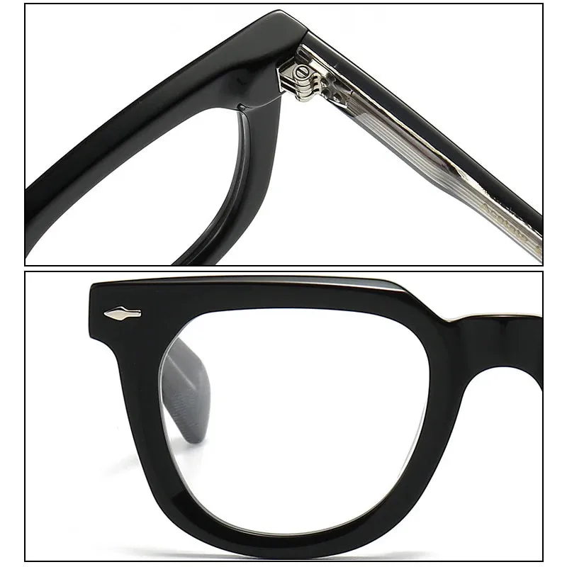 Black Mask Unisex Full Rim Square Acetate Eyeglasses 2447
