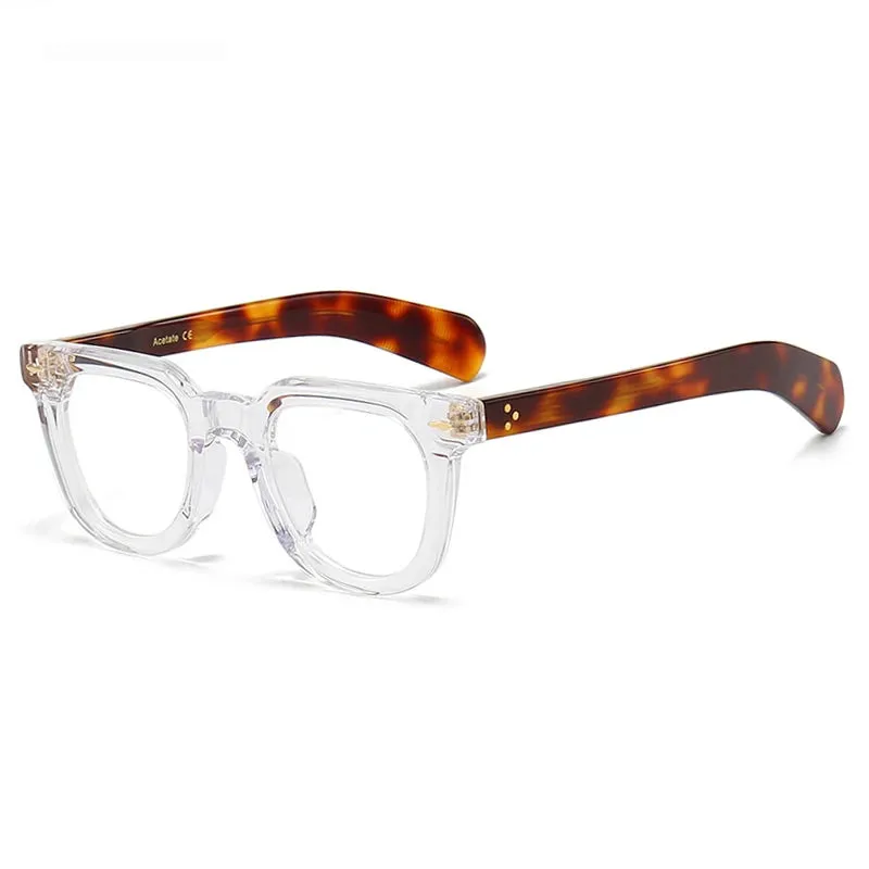 Black Mask Unisex Full Rim Square Acetate Eyeglasses 2447