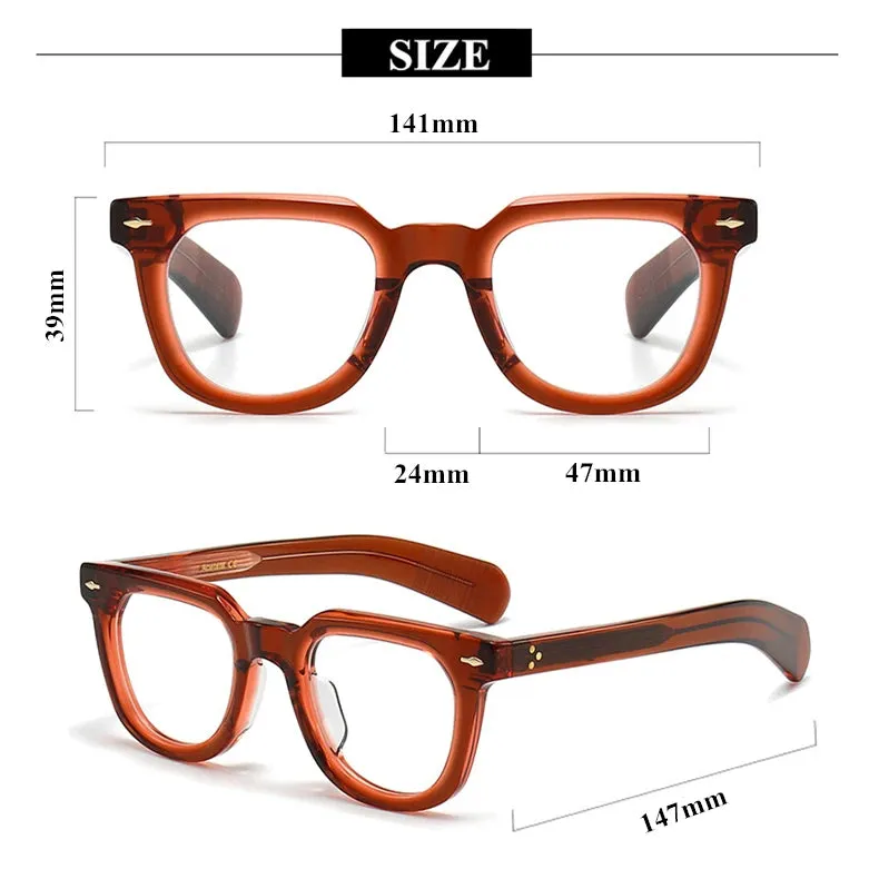 Black Mask Unisex Full Rim Square Acetate Eyeglasses 2447