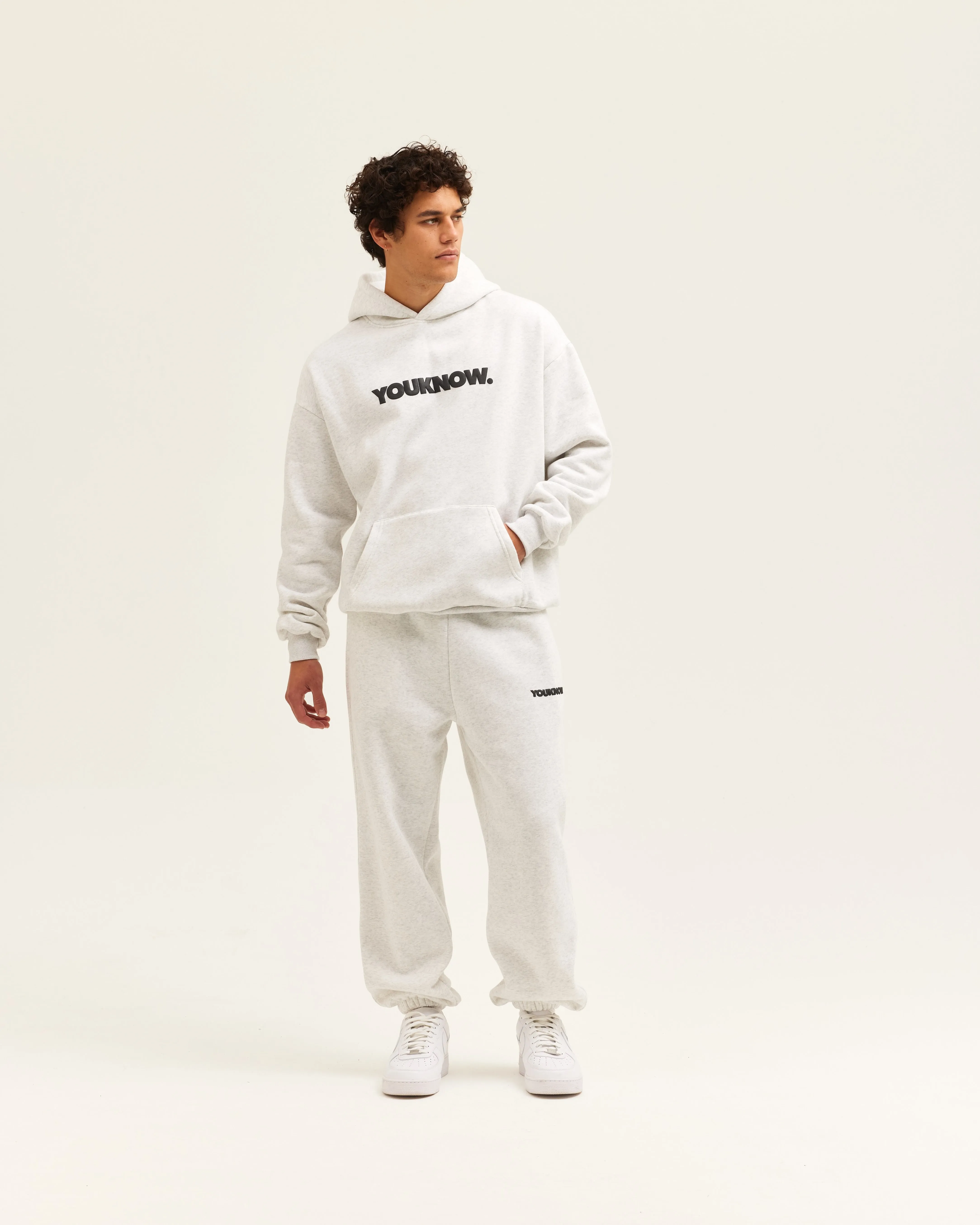 BLOCK CUFFED SWEATPANTS | WHITE MARLE