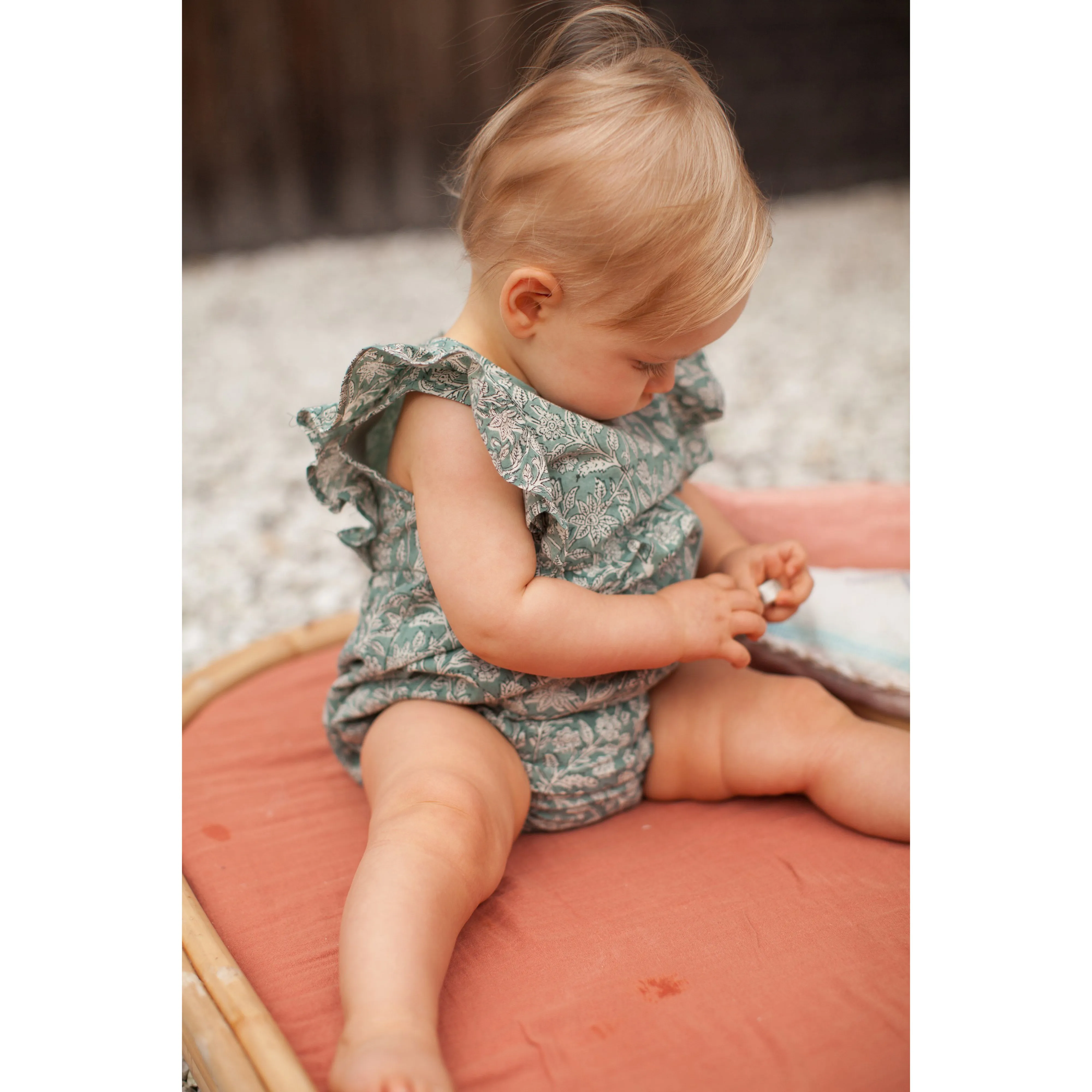 Bonheur du Jour Paris Baby BB Overall Blue Green