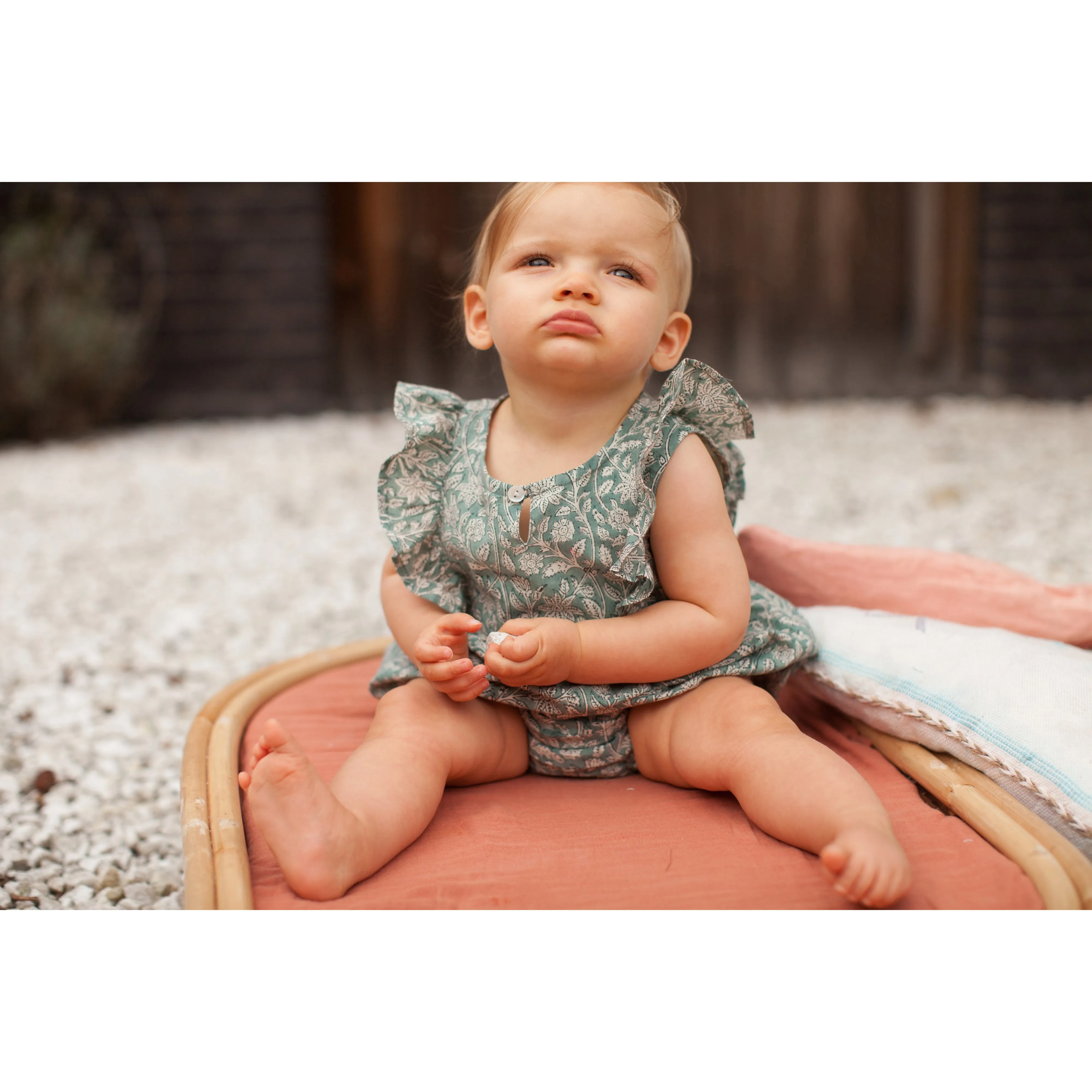 Bonheur du Jour Paris Baby BB Overall Blue Green