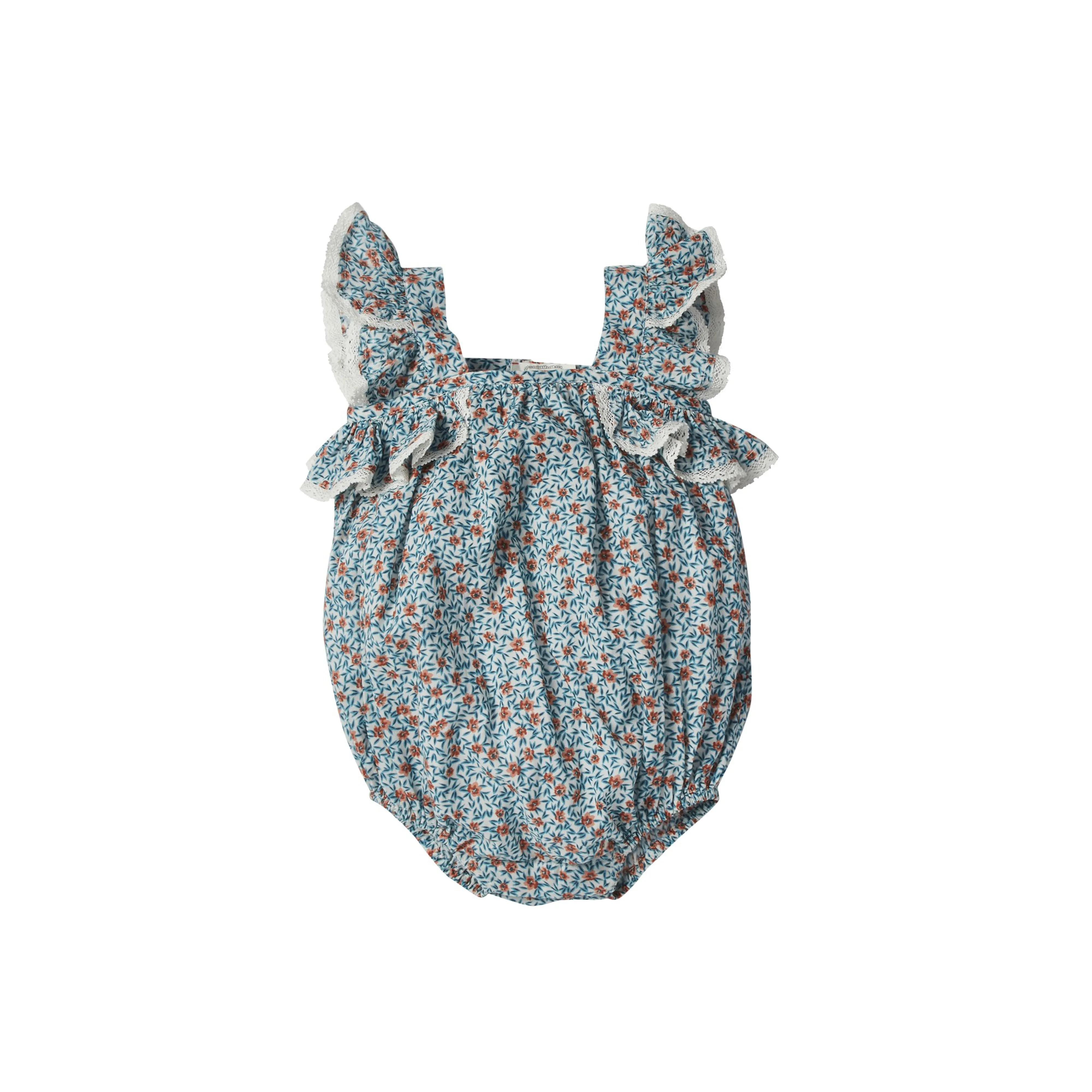 Bonheur du Jour Paris Baby BB Overall Flowers Blue