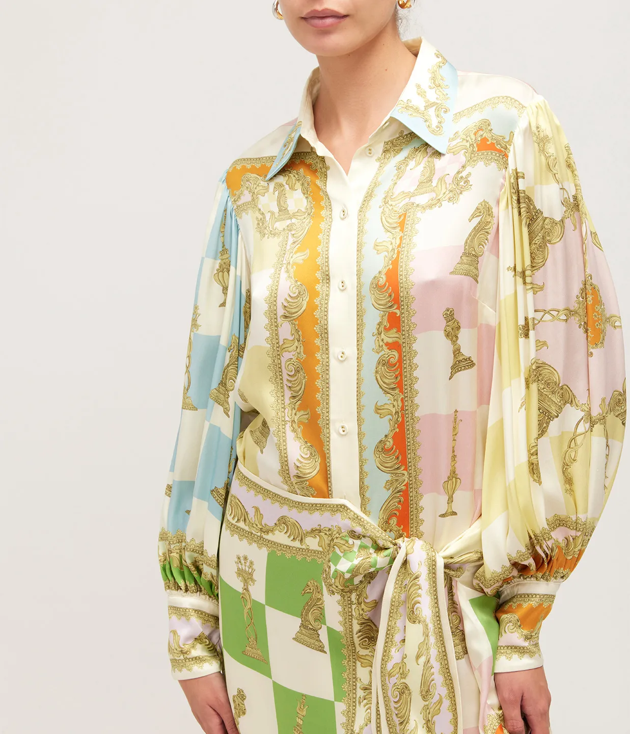 Checkmate Silk Mini Dress in Multi