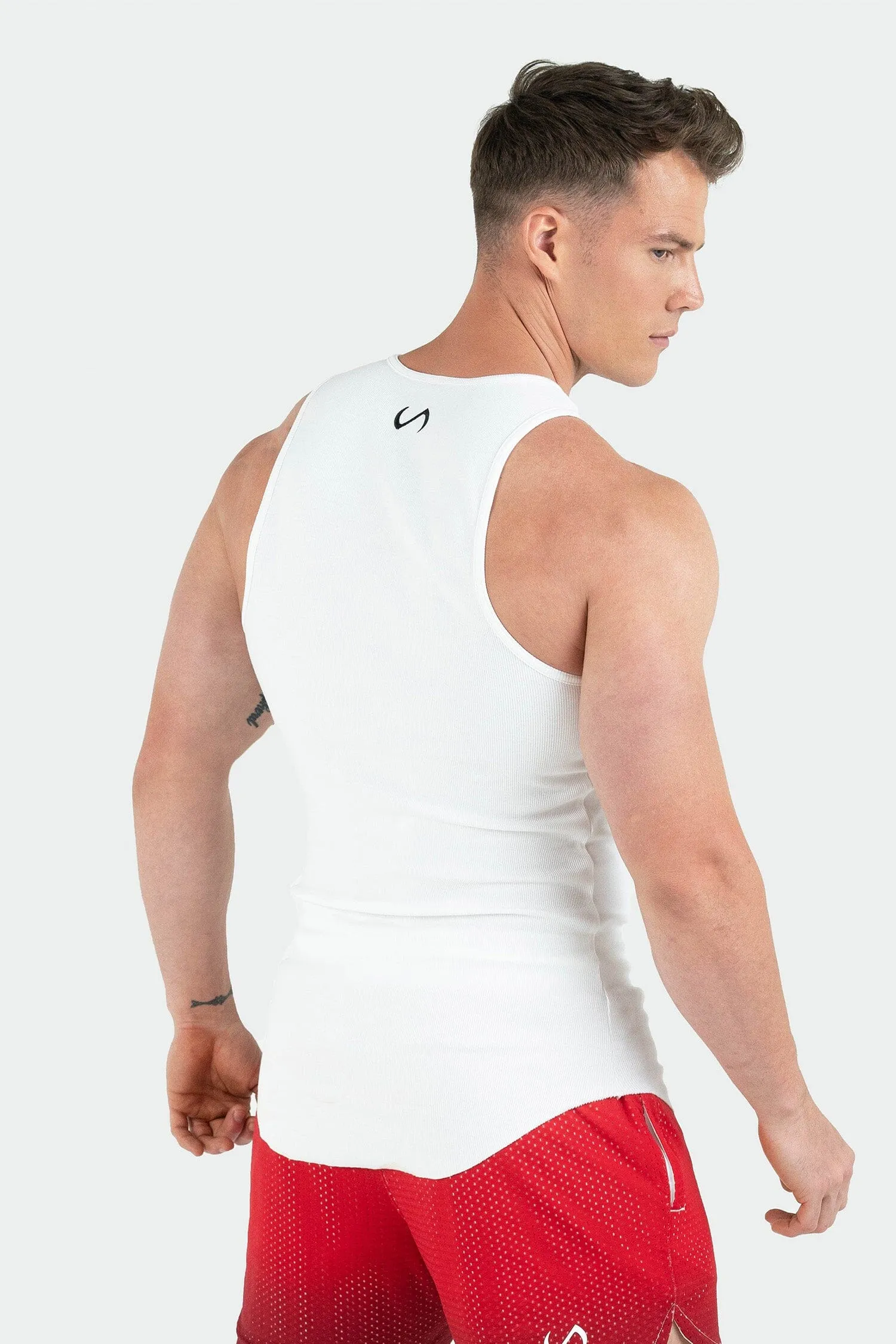 Classic Logo Ribbed Fitted Tank