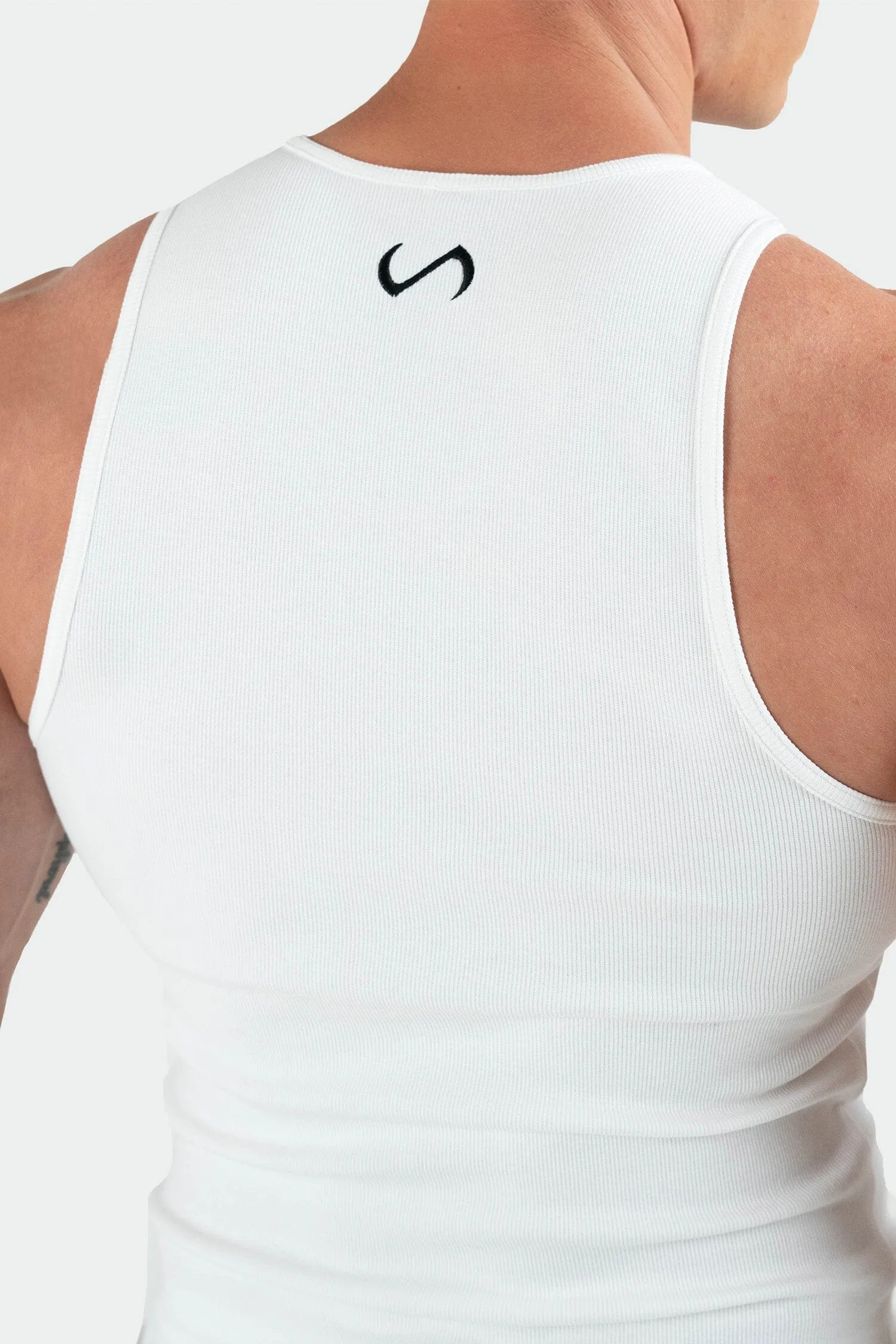 Classic Logo Ribbed Fitted Tank