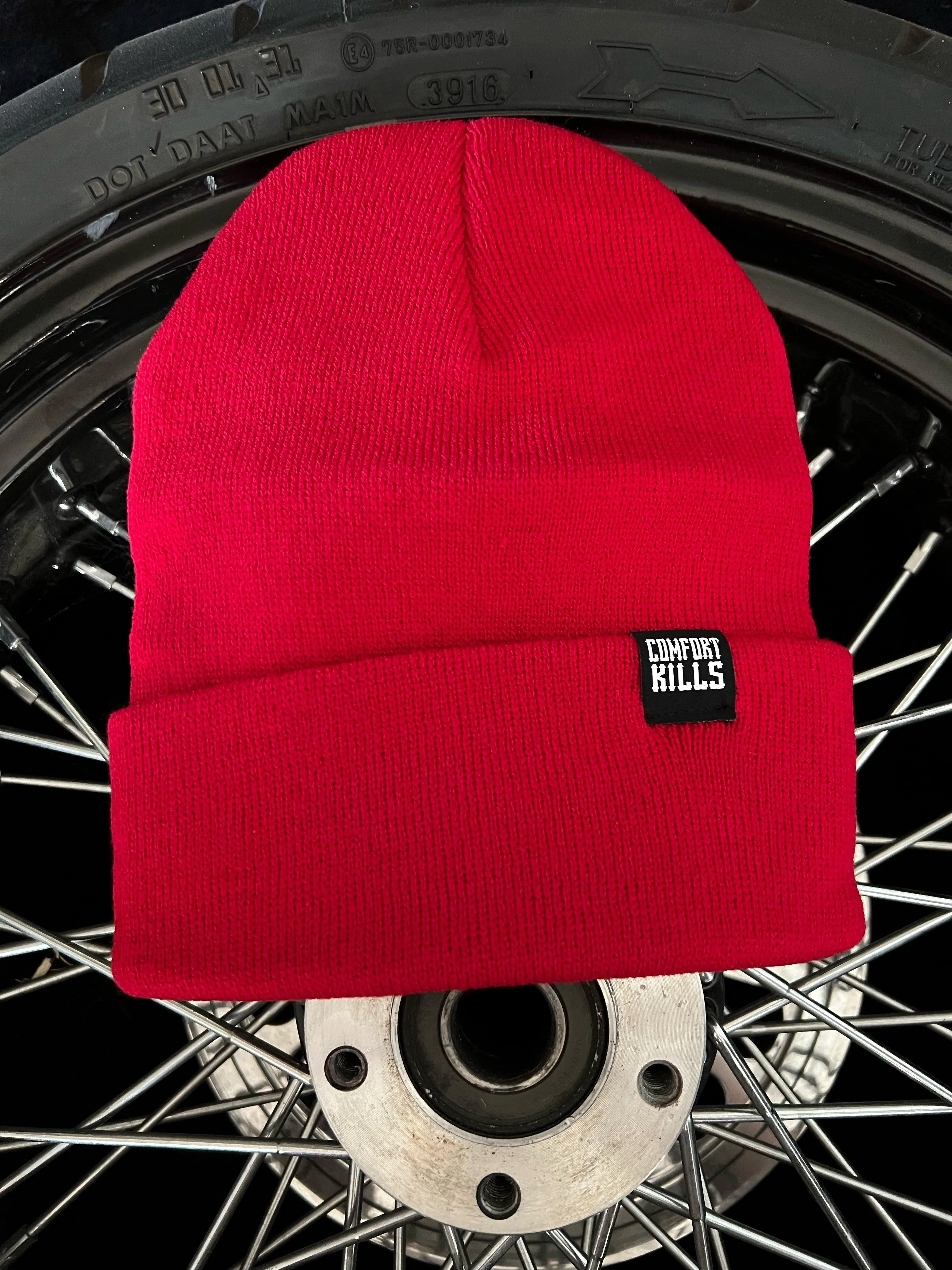 COMFORT KILLS RED BEANIE
