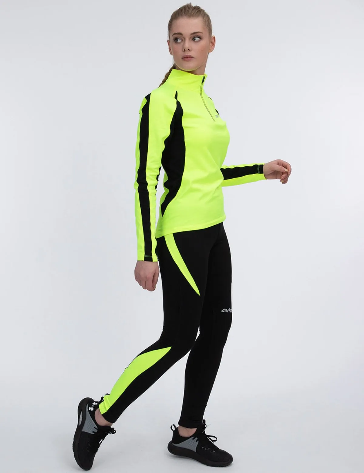 Damen Thermo Funktions Laufshirt Langarm Pro Neon