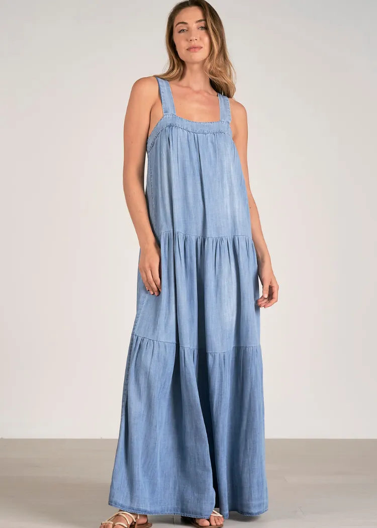 Elan Lucielle Midi Dress - Denim ***FINAL SALE***