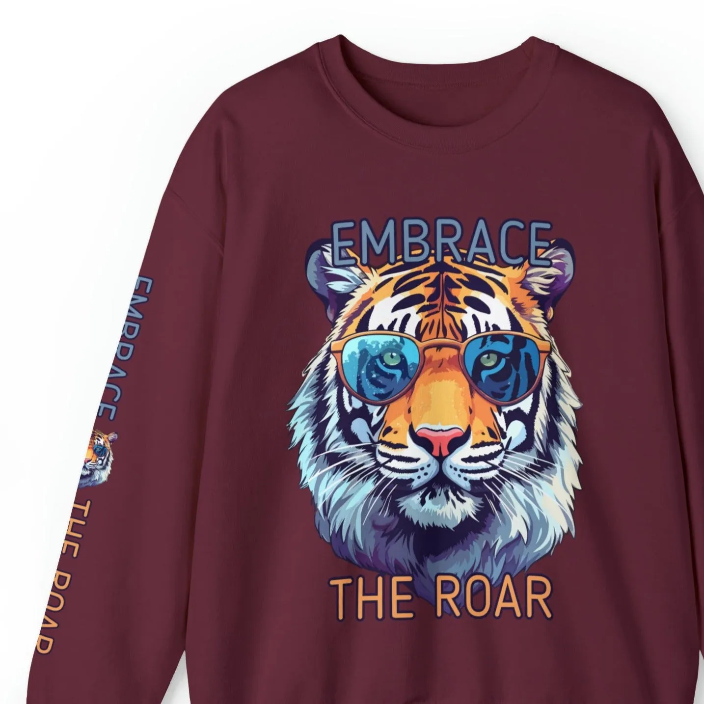 Embrace the Roar: Women's Tiger Sweatshirt with Stylish Sunglasses - Stand out in Style!