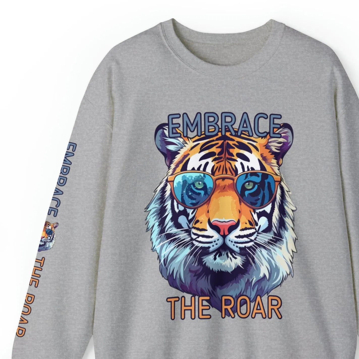 Embrace the Roar: Women's Tiger Sweatshirt with Stylish Sunglasses - Stand out in Style!
