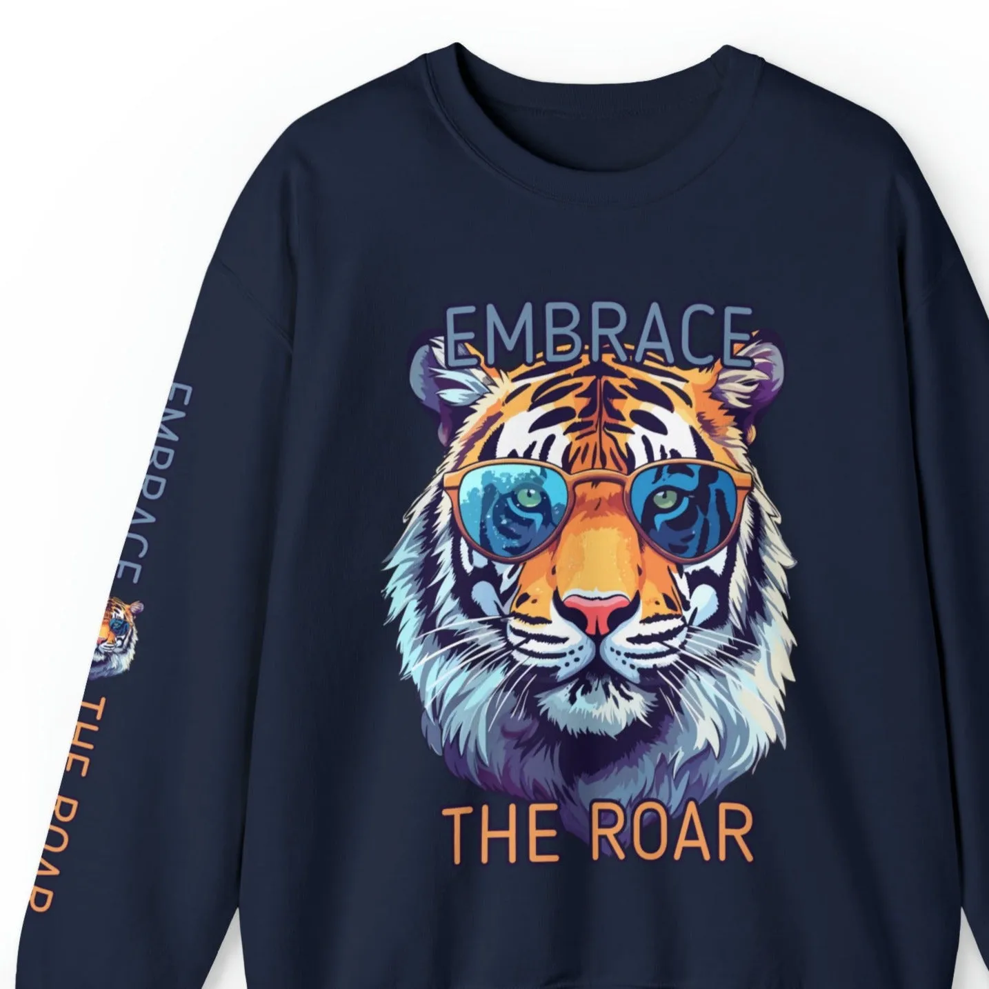 Embrace the Roar: Women's Tiger Sweatshirt with Stylish Sunglasses - Stand out in Style!