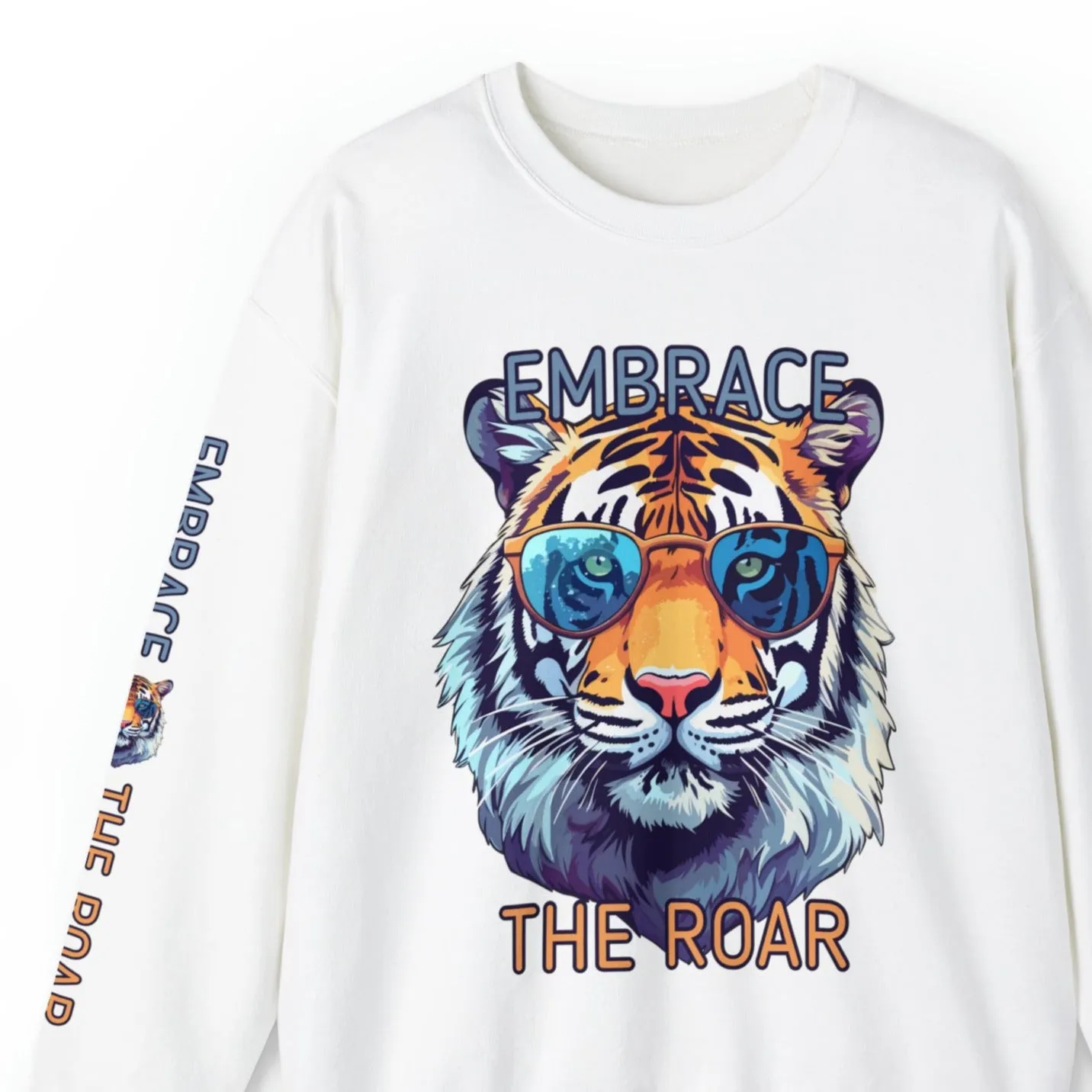 Embrace the Roar: Women's Tiger Sweatshirt with Stylish Sunglasses - Stand out in Style!