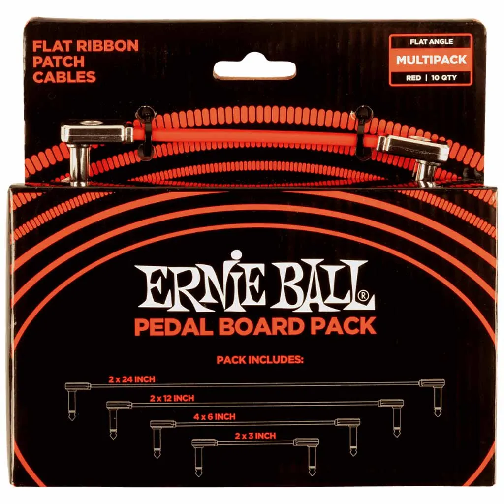 Ernie Ball Flat Ribbon Patch Cables Pedalboard Multi-Pack