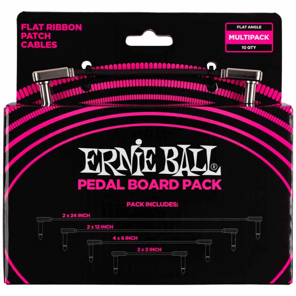 Ernie Ball Flat Ribbon Patch Cables Pedalboard Multi-Pack