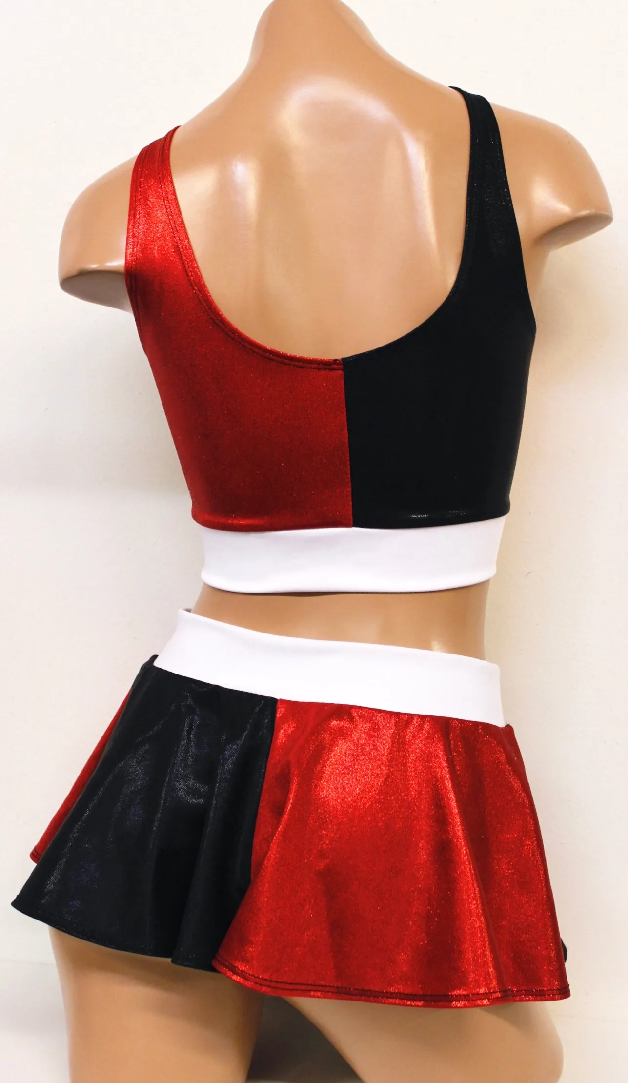 Harlequin Crop Tank and Skirt Set