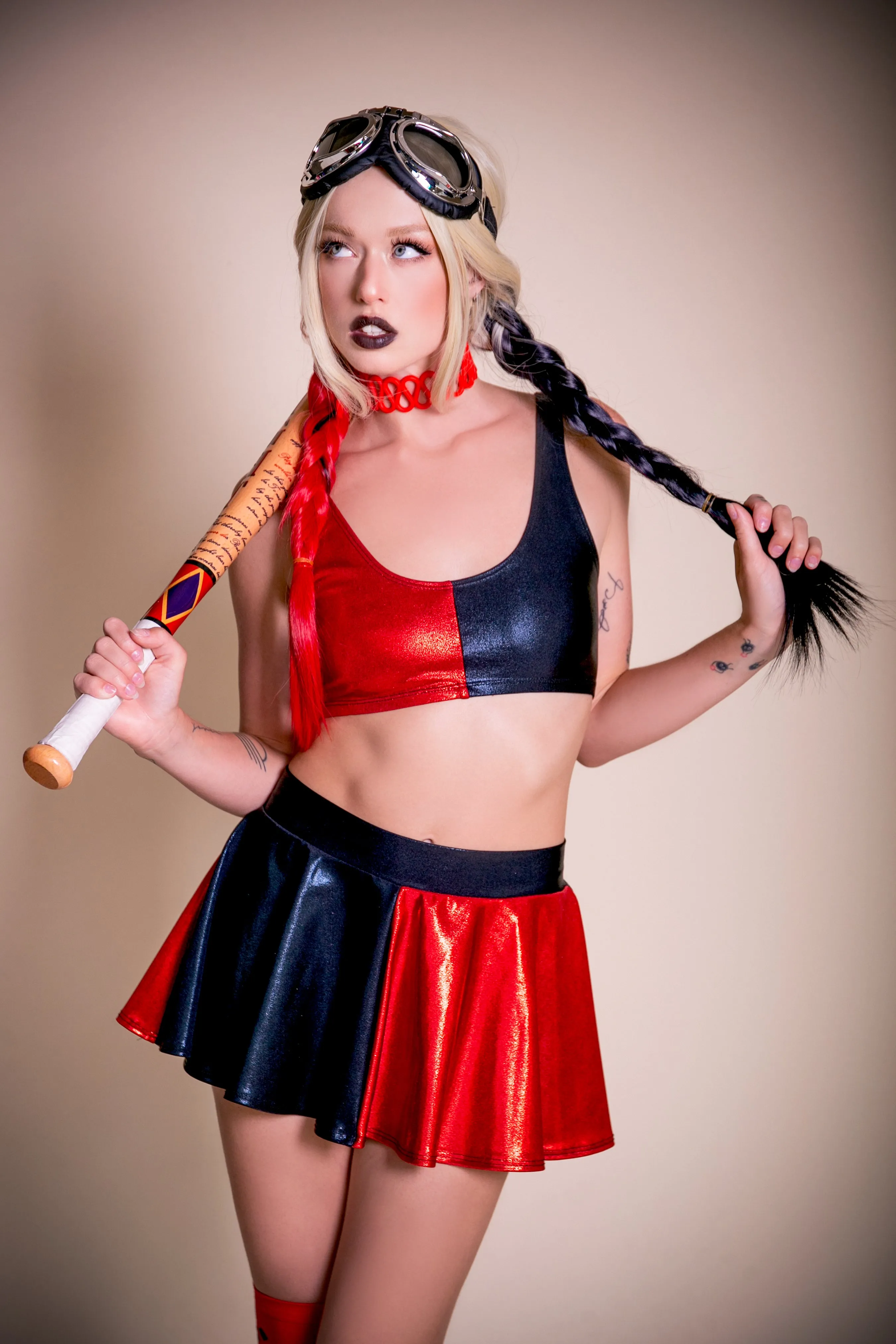 Harlequin Mini Crop Tank and Mini Circle Skirt Set