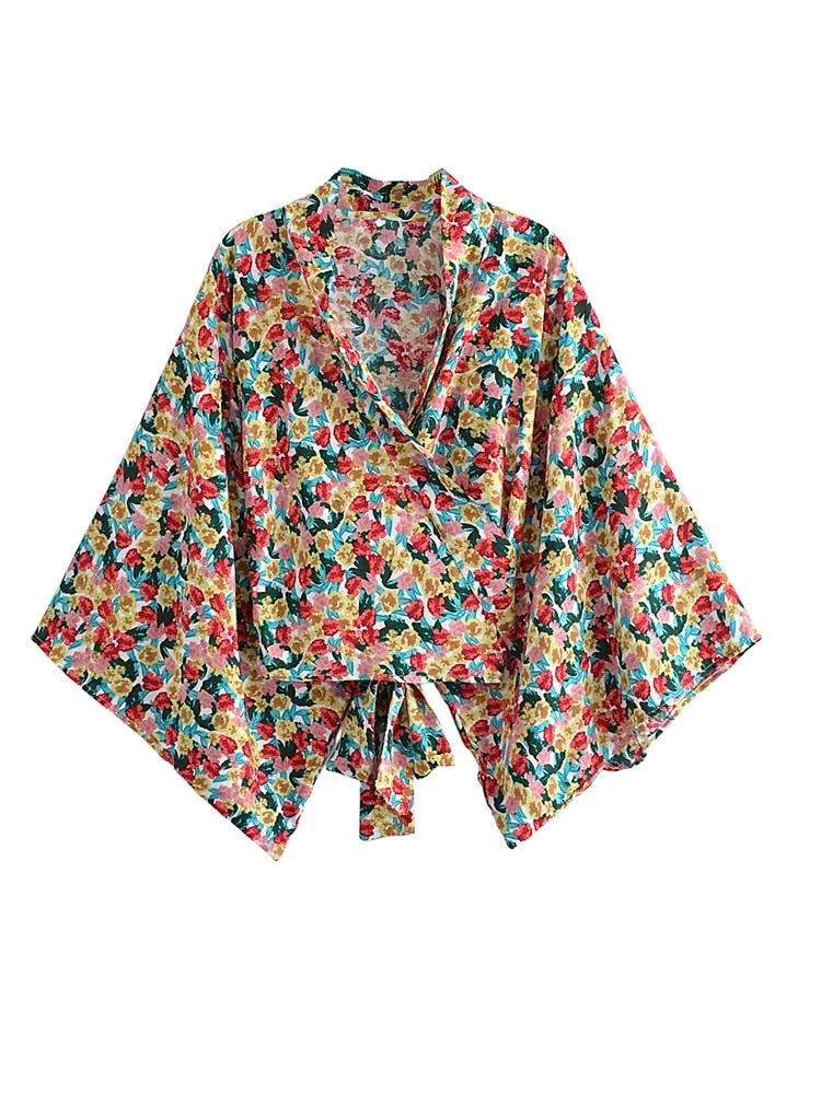 Ida's Floral Kimono Wrap Top