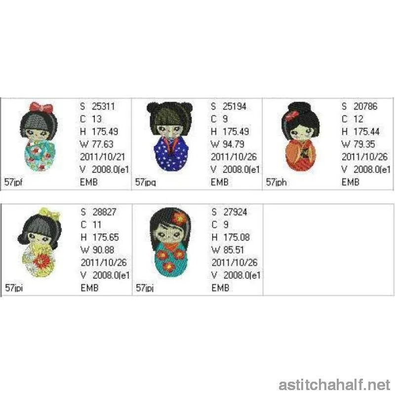 Japanese Kokeshi Dolls Combo