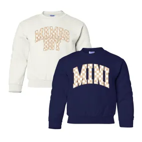 Kids 'Mini/Mama's Boy Tan Check' Sweatshirt
