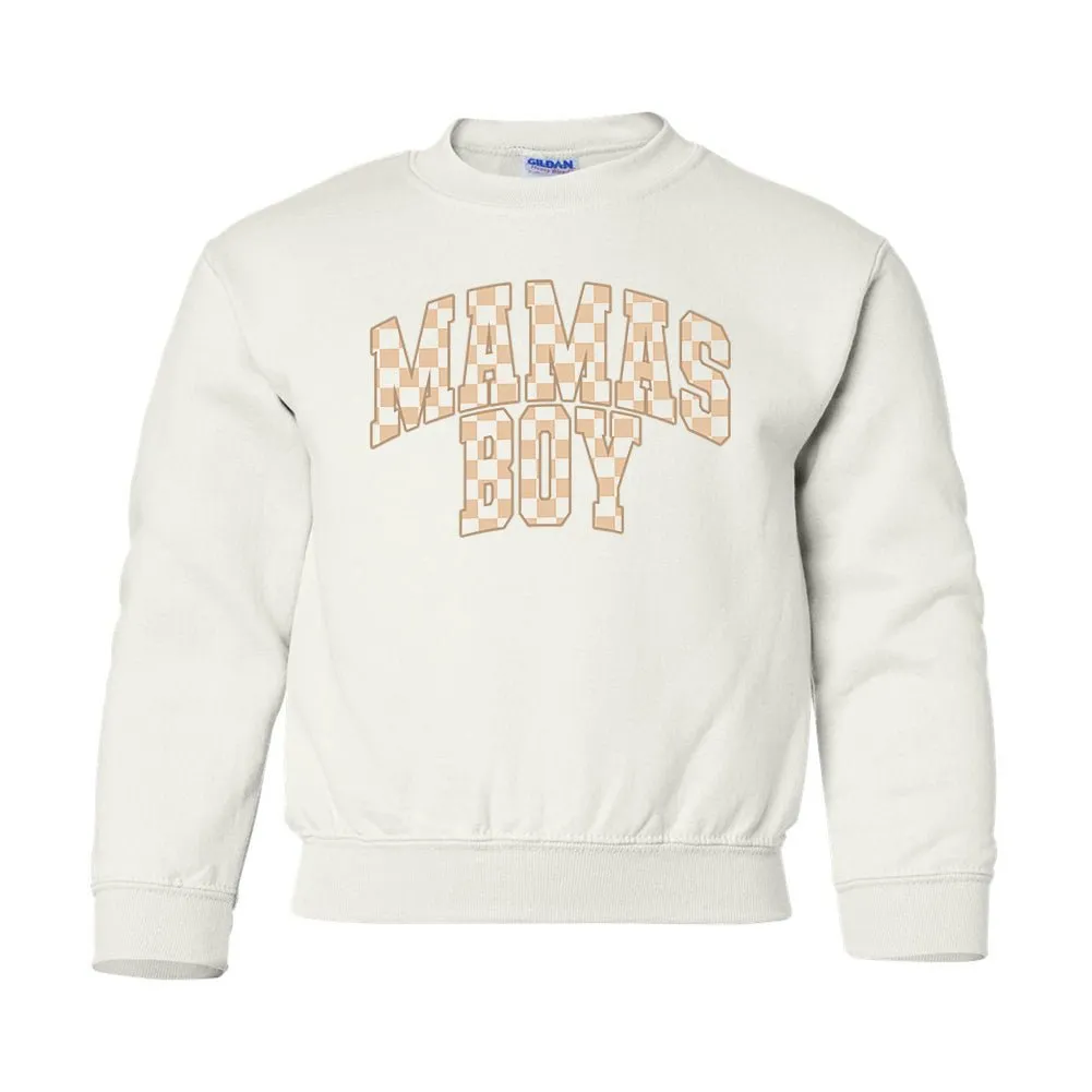 Kids 'Mini/Mama's Boy Tan Check' Sweatshirt