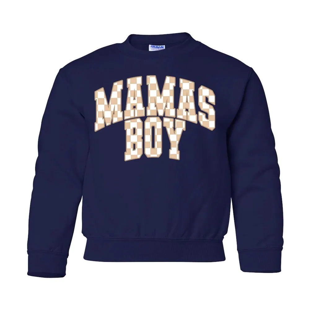 Kids 'Mini/Mama's Boy Tan Check' Sweatshirt
