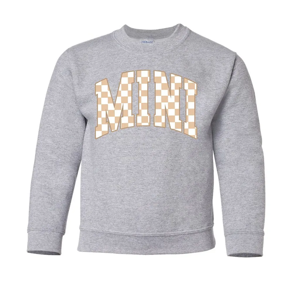 Kids 'Mini/Mama's Boy Tan Check' Sweatshirt