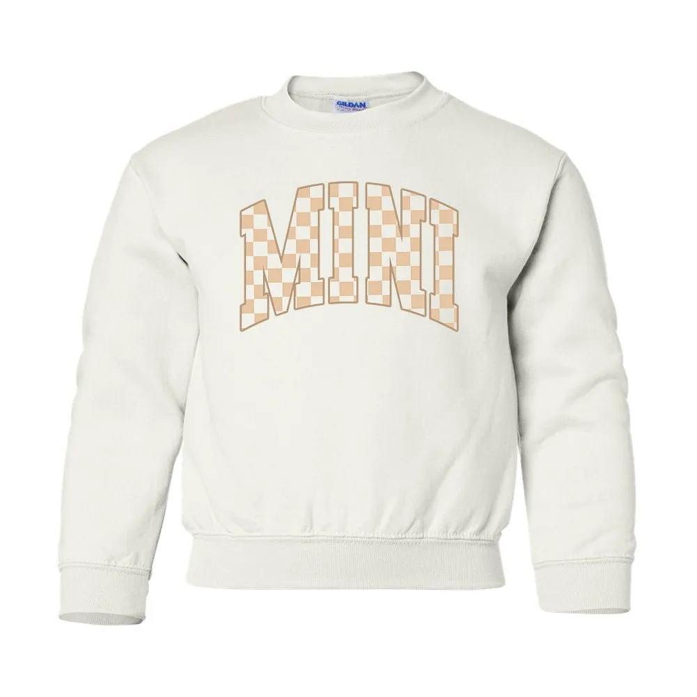 Kids 'Mini/Mama's Boy Tan Check' Sweatshirt