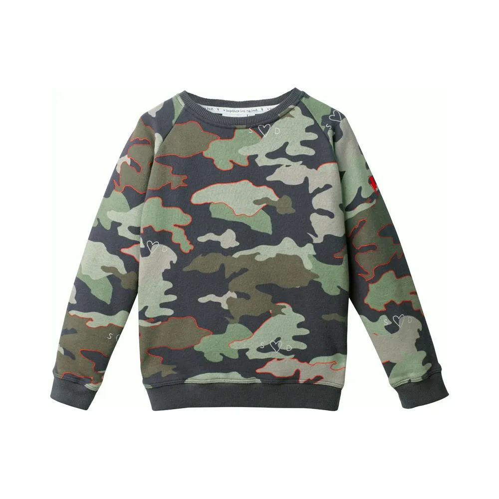 Kids Super Soft Sweatshirt Khaki Camo Print