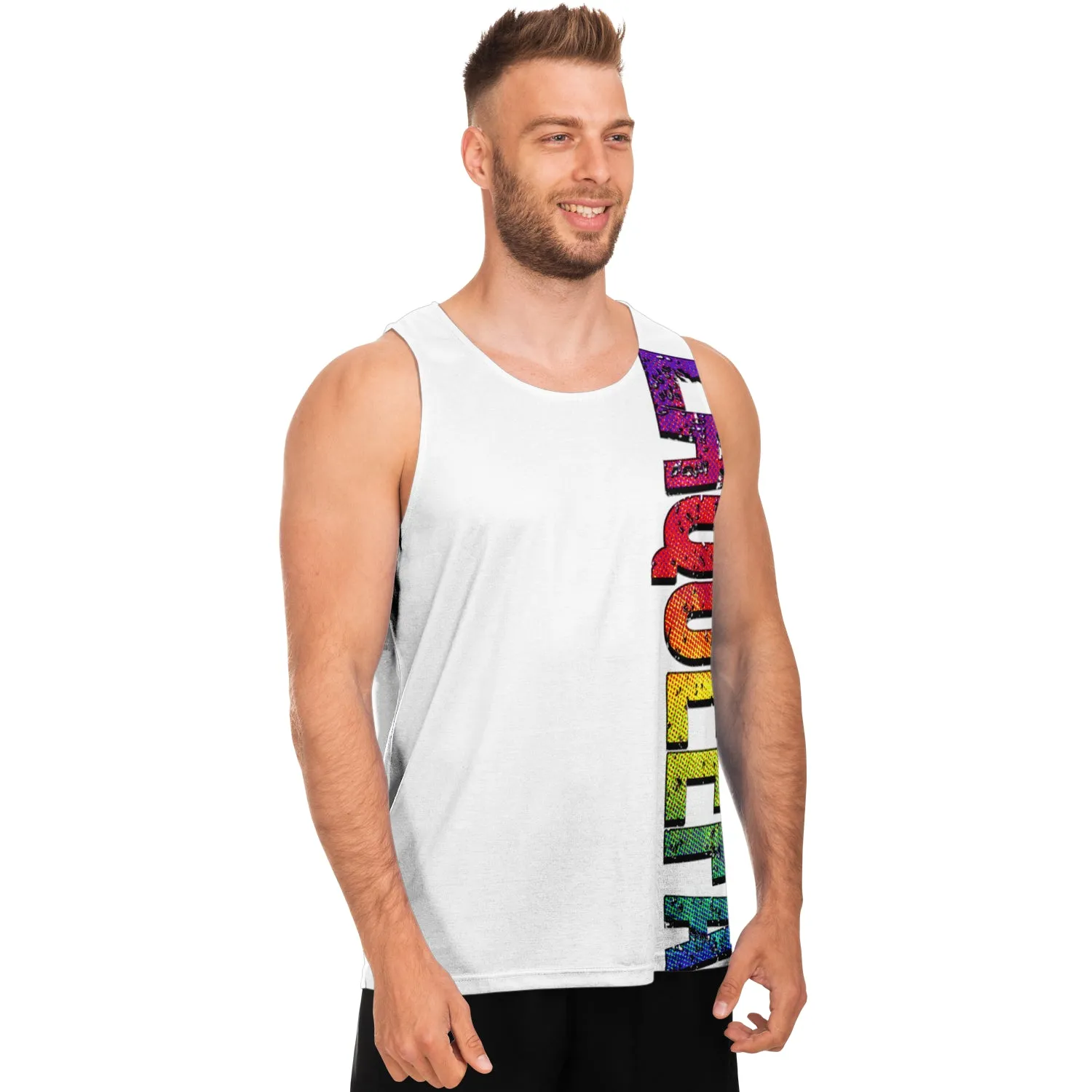 LaQueefa rainbow unisex premium white vest top