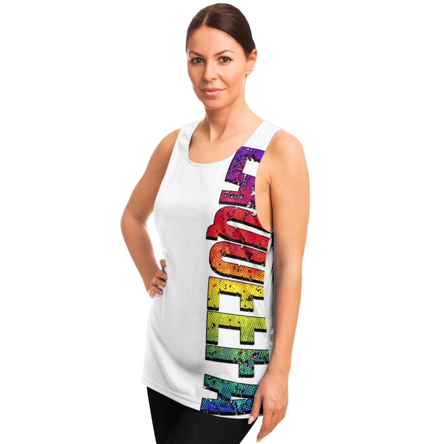 LaQueefa rainbow unisex premium white vest top