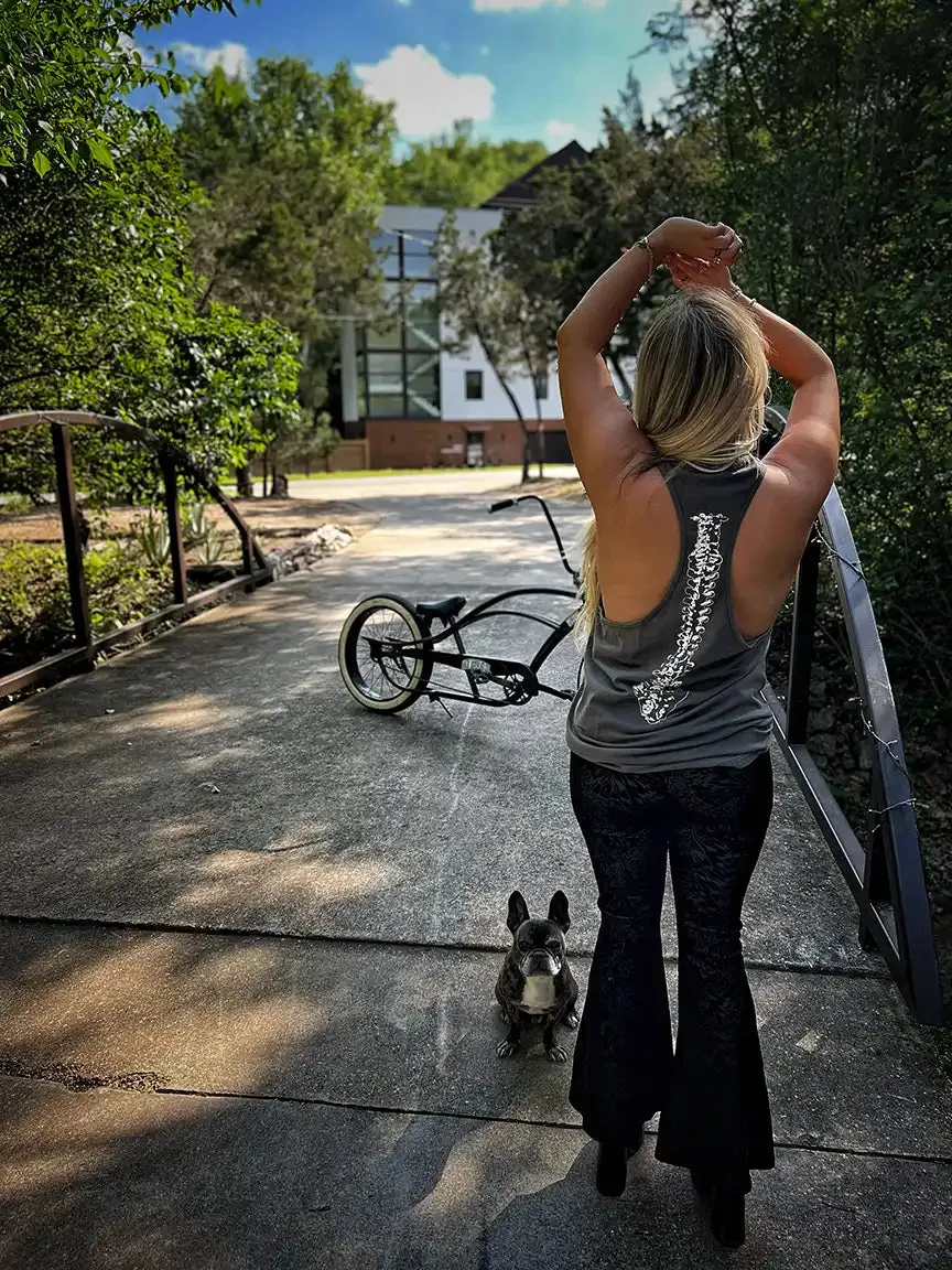 LOOK BACK PREMIUM GREY STRINGER TANK TOP